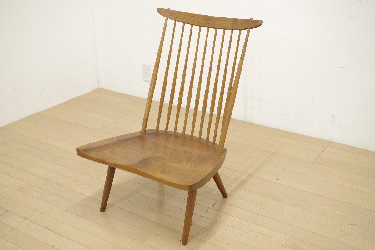 希少 美品 ジョージ・ナカシマ ラウンジチェア CN102 ウォールナット無垢 デザイナーズ モダン メンテナンス済 A