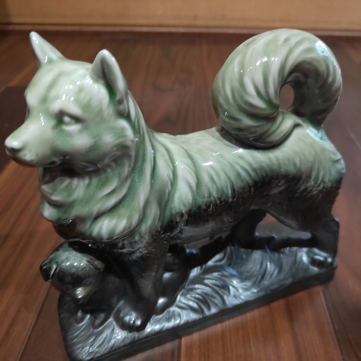 置物 陶器　干支飾り　いぬ年　犬の親子　幅約20cm 高さ約18cm 