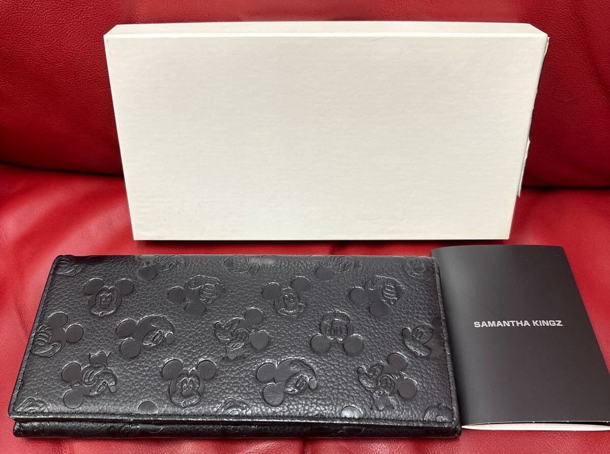  サマンサキングズ 限定 ミッキー 型押 本牛革 長財布 ディズニー サマンサキングズ　ブラック samanthe kingz　元箱付き 