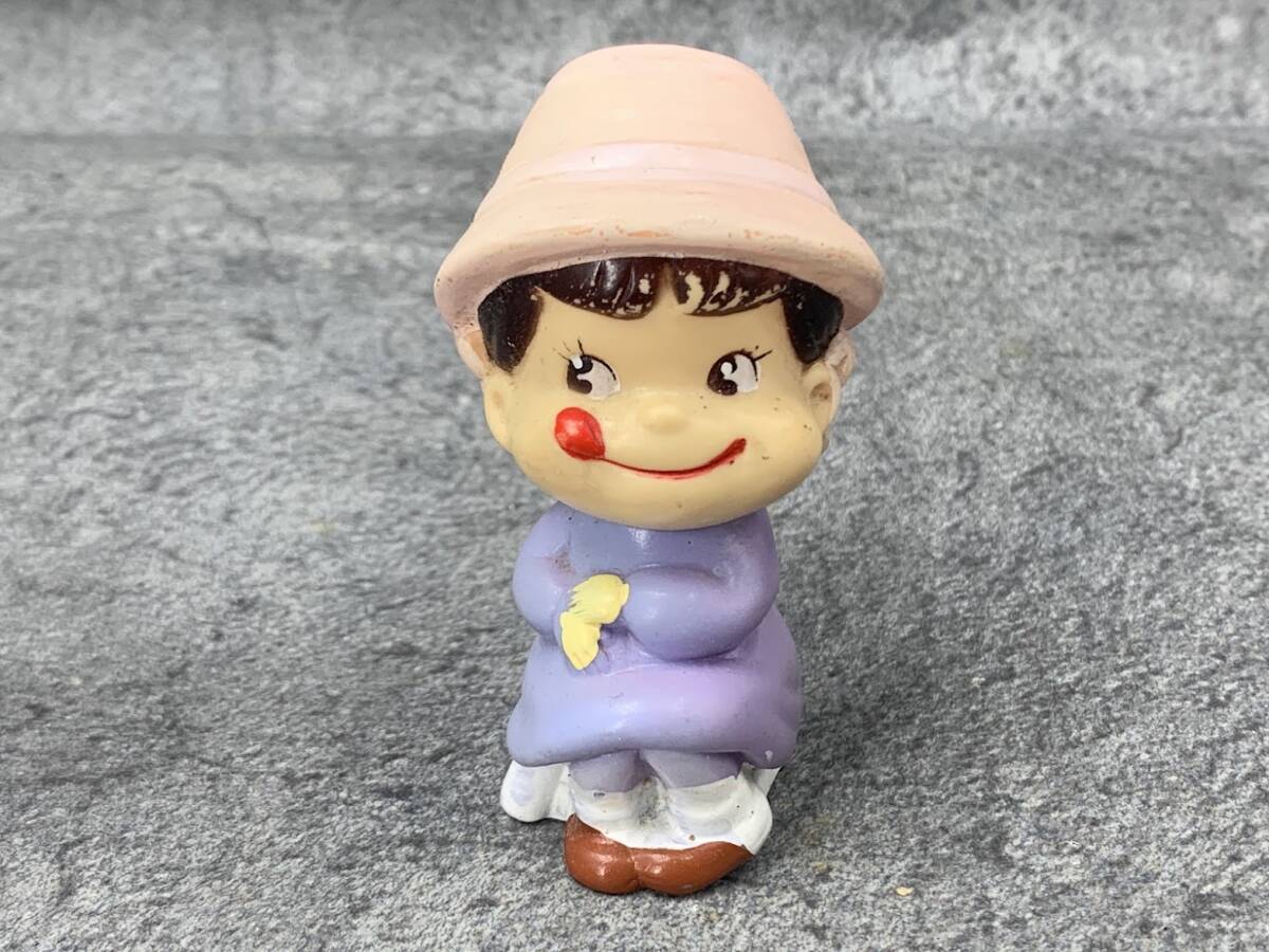【 昭和レトロ 不二家 ペコちゃん ソフビ 】人形 音鳴り