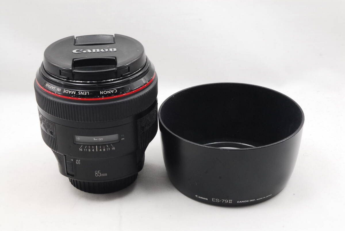 ★実用品★ 即決 売切 格安 Canon キヤノン EF 85mm F1.2 L Ⅱ USM 単焦点レンズ 純正フード付！！（R7-532）