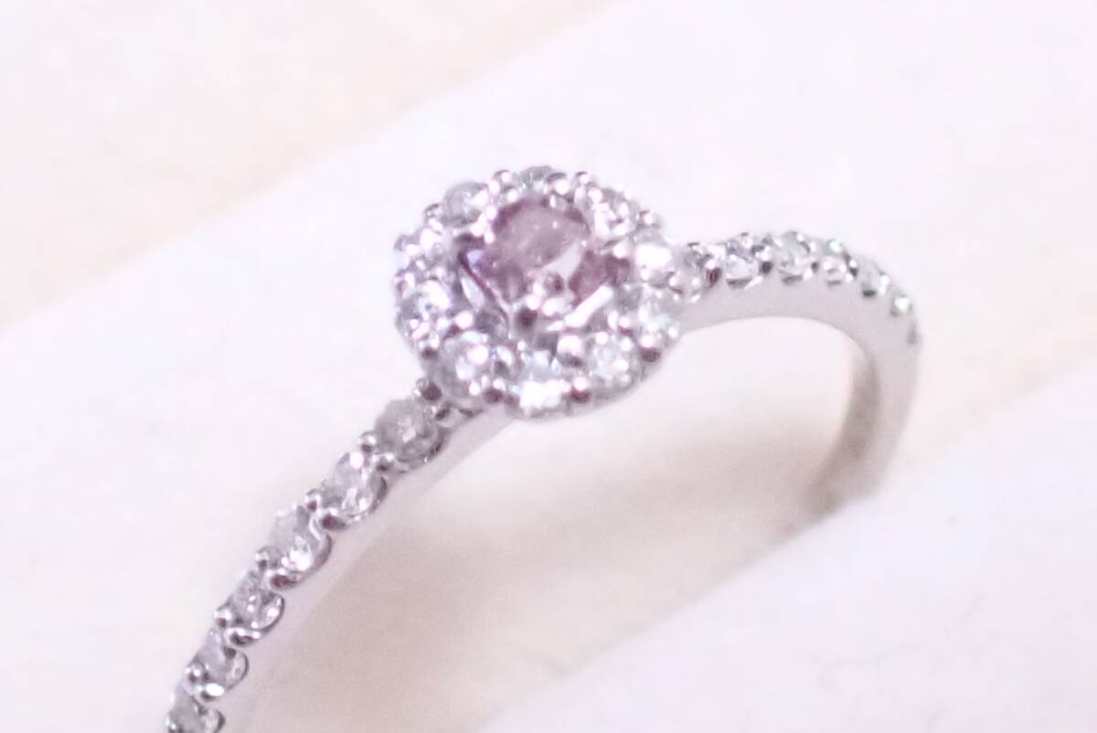 ピンクダイヤモンド　指輪　0.1ct　ダイヤ0.21ct　11.5号
