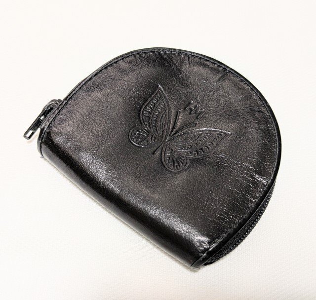 ■ハナエモリ 小銭入れ コインケース レザー 黒 財布 HANAE MORI■