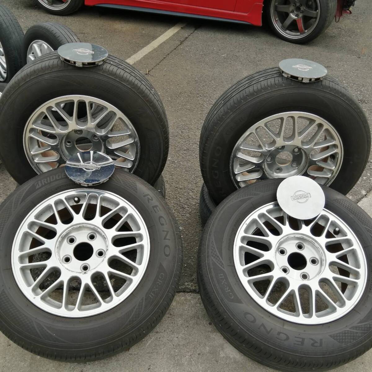 日産 純正 16インチ　タイヤメッキホイール　4本 　6.5J +45 5H 114.3 　ティアナ　プレサージュ　レグノ　2023　バリ山　2025/65R16