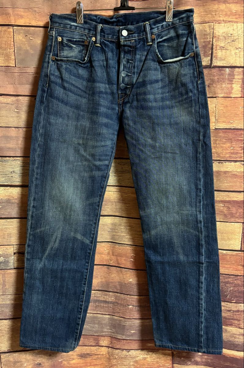 【中古】LEVI'S リーバイス 501 デニム W33 L32 古着 ブルー ジーンズ ボタンフライ アメカジ 経年変化 エイジング 現状品 DM0821M