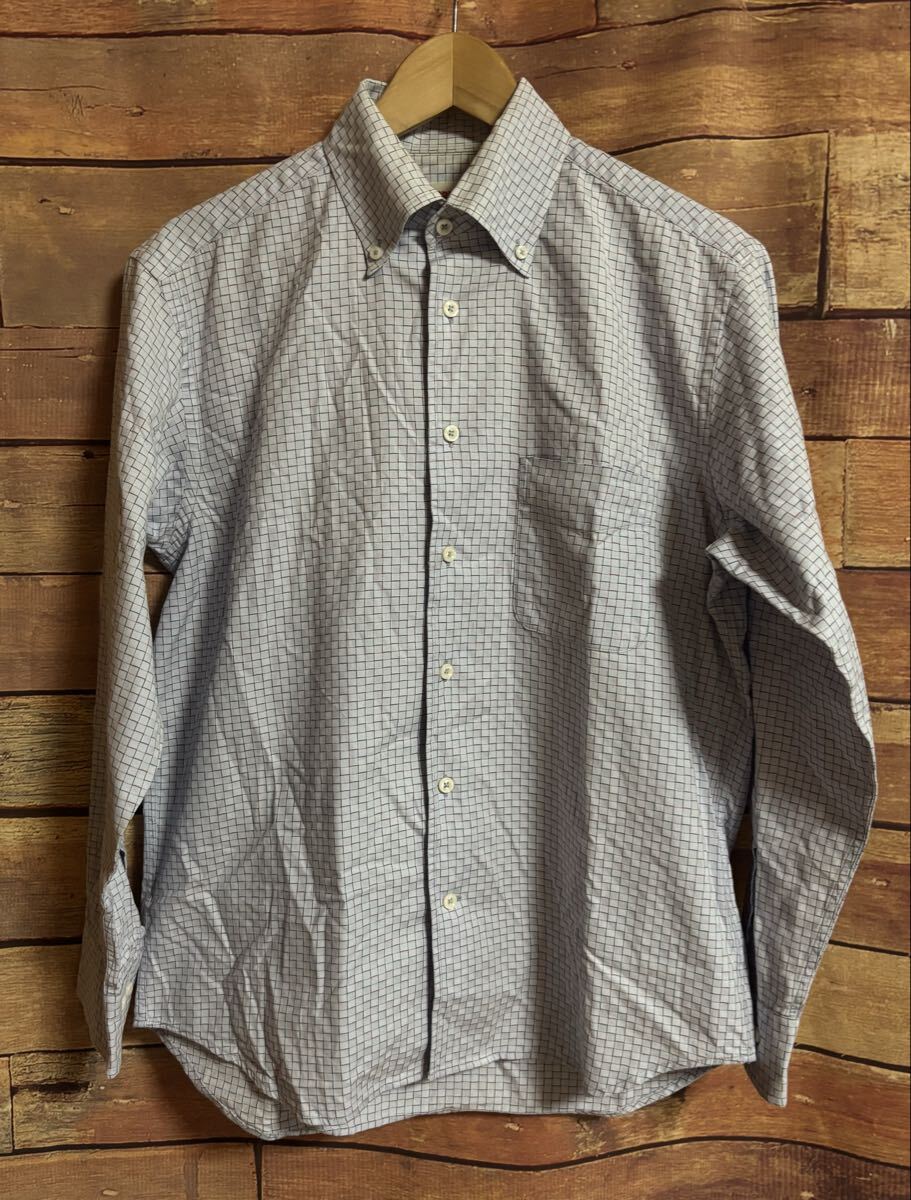 【保管品】McGREGOR マックレガー デッドストック 総柄 ブルー系 長袖シャツ 古着 Mサイズ レトロ DM0821M