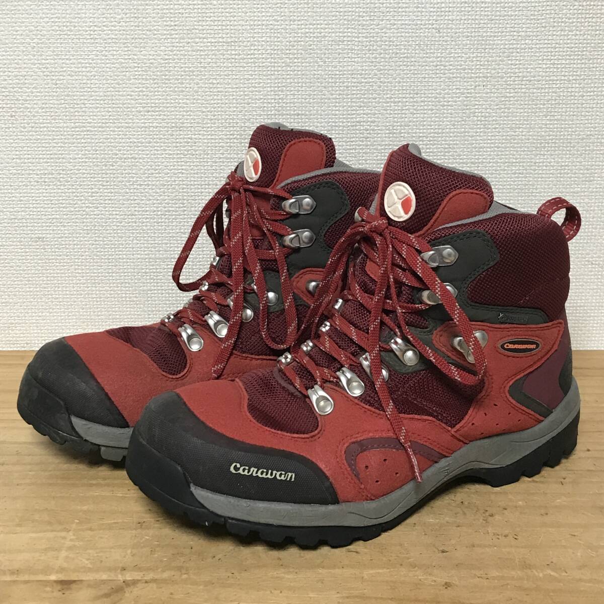 良好◆caravan C1-02S GORE-TEX 23.5cmトレッキングシューズ キャラバン ミッドカット ゴアテックス ブーツ 登山靴 キャンプ アウトドア