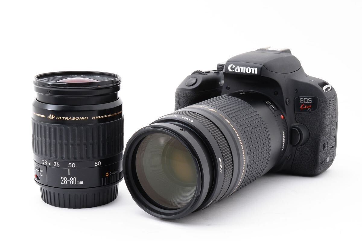 保証付き/デジタル一眼レフカメラ CANON EOS Kiss X9i/標準&望遠ダブルレンズセット/EF28-80㎜1:3.5-5.6II/EF 75-300㎜1:4-5.6II