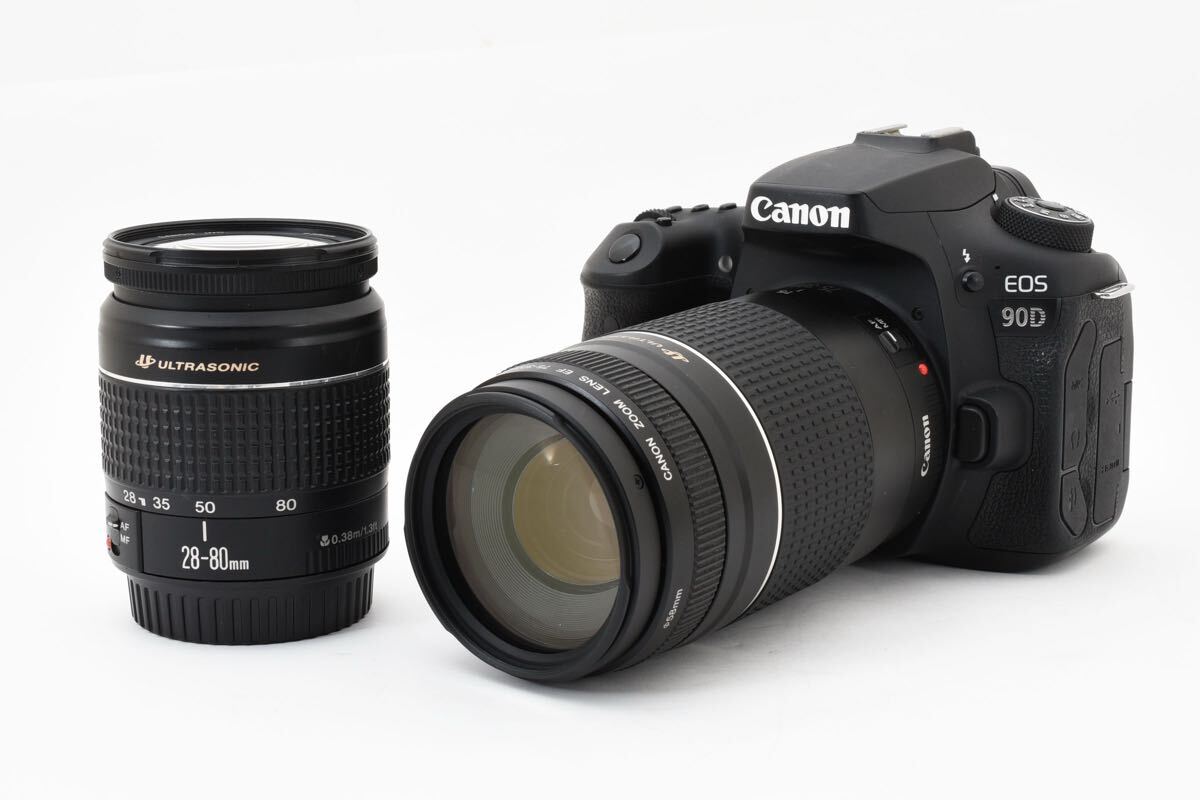 デジタル一眼Canon EOS 90D標準&望遠ダブルレンズセット/EF 28-80㎜1:3.5-5.6V USM/EF 75-300㎜1:4-5.6III USM