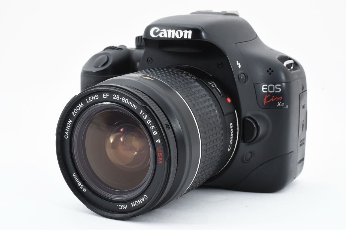 動作済み/デジタル一眼レフカメラ Canon EOS Kiss X4標準レンズセット/Canon EF28-80㎜1:3.5-5.6V USM