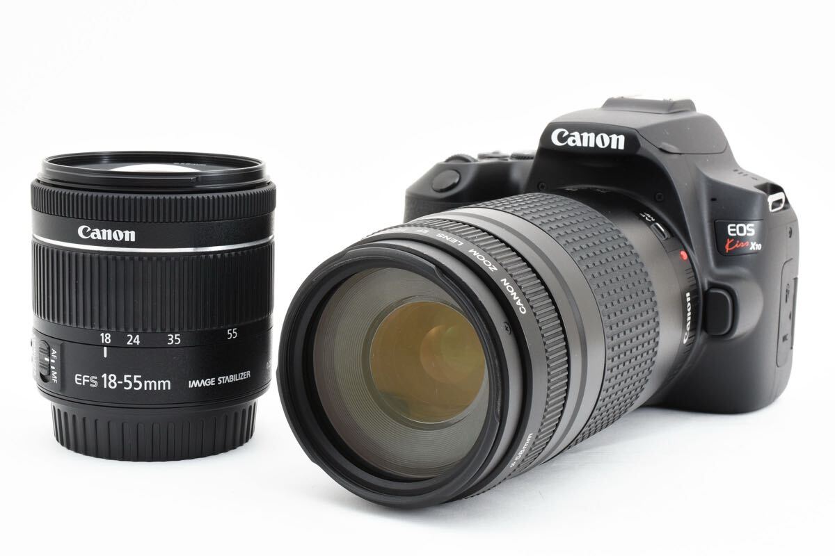 デジタル一眼レフカメラ Canon EOS Kiss X10標準&望遠ダブルレンズセットEF 18-55㎜1:4-5.6 IS STM/EF75-300㎜ F4-5.6 II