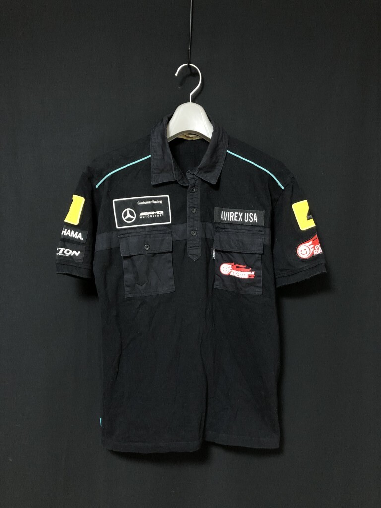 ◆AVIREX × GOODSMILE RACING (アヴィレックス グッドスマイルレーシング) 初音ミクレーシング SUPER GT 片山右京 半袖ポロシャツ L