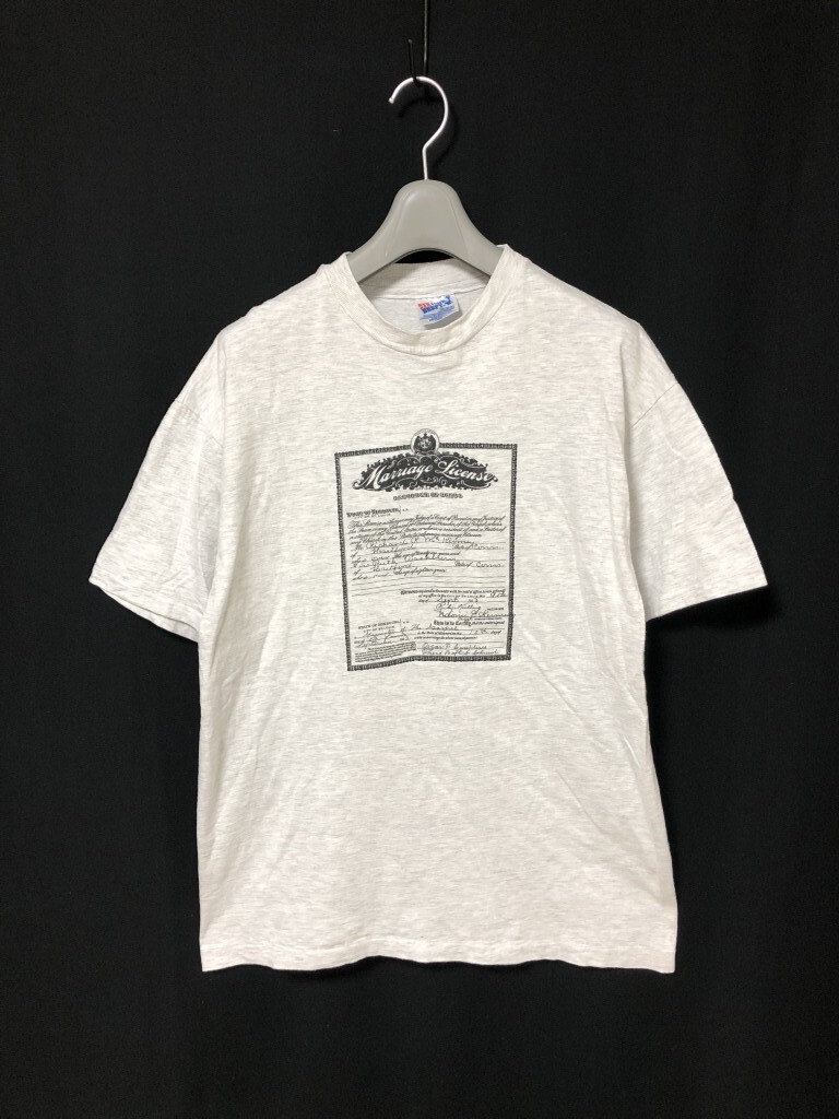 USA製◆Hanes BEEFY-T ヘインズ シングルステッチ　染込み 半袖Tシャツ L 霜降りグレー　90s ヴィンテージ