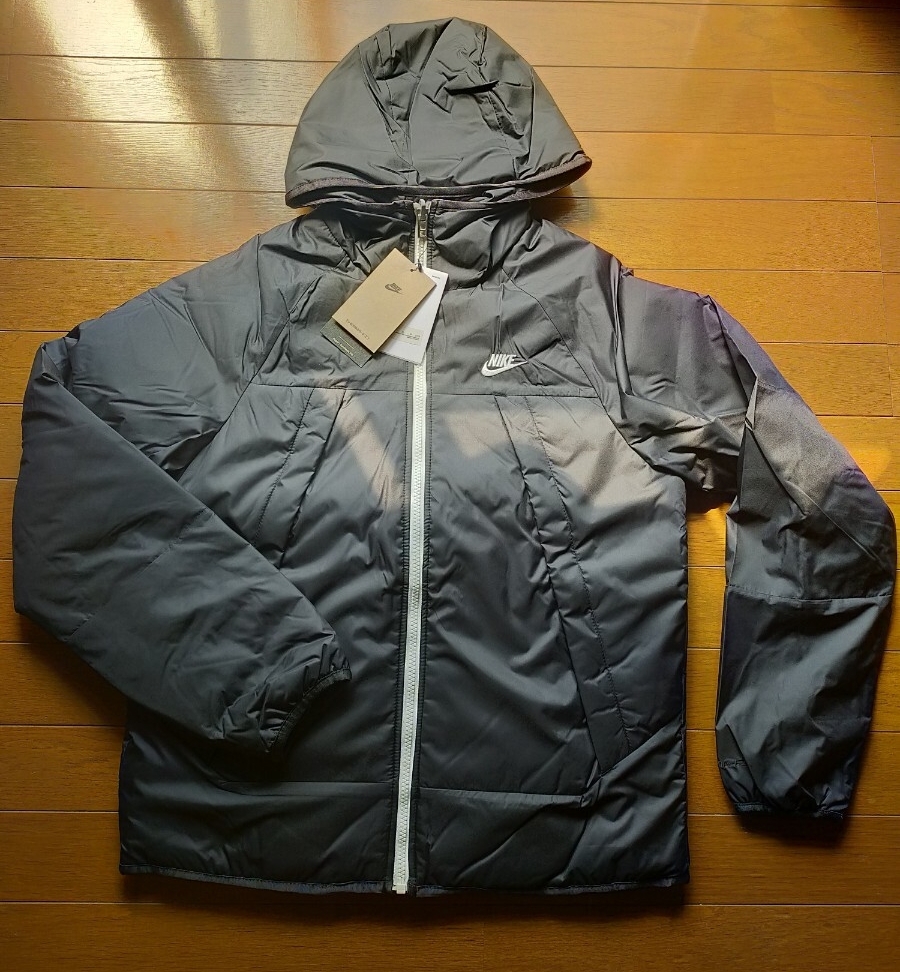 NIKE ナイキ Therma-FIT レガシー リバーシブル フーデッド ジャケット Sサイズ ブラック タグ付き 定価22880円 ダウン 洗濯可 y10941-1-H