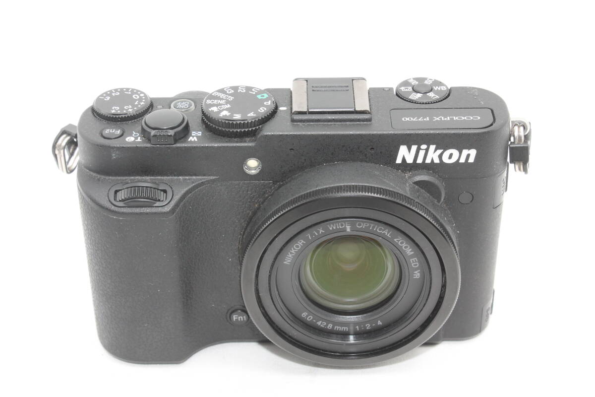 【20250715KNC-15】Nikon デジタルカメラ COOLPIX P7700 大口径レンズ バリアングル液晶 ブラック P7700BK