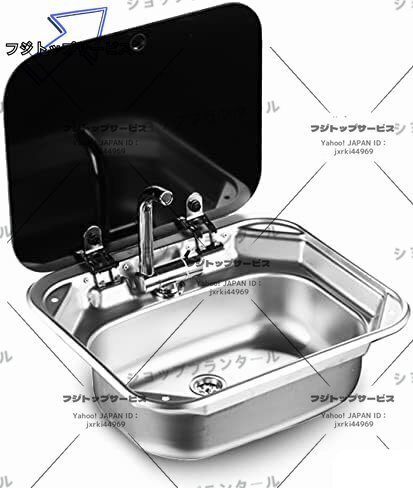 RVシンクキャンピングカーシンクRV、旅行トレーラー、キャンピングカー用の上部カバー付き折りたたみ式隠水栓