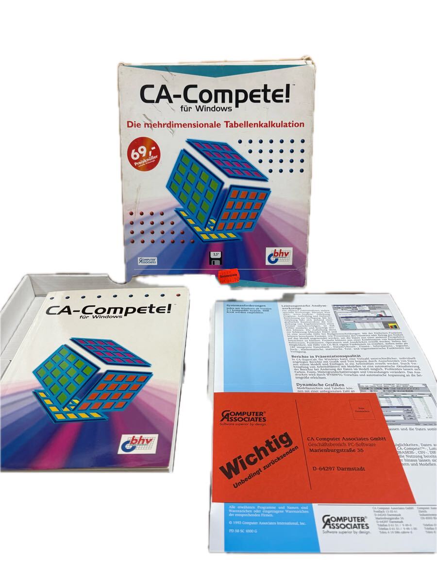bhv製 CA-Compete! for Windows PCソフトウェア ドイツ製 動作未確認 開封済み中古品 ジャンク