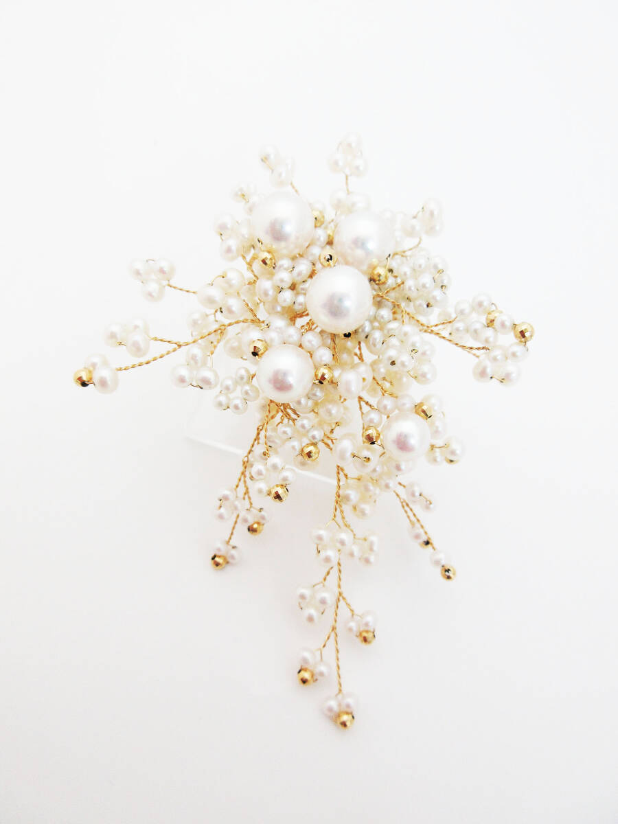 kkg319 千こ里花 ちこりか K18 SV925 ブローチ 刻印有 春想う (はるおもう) パール 森下千里 chikorika 総重量20.9ｇ