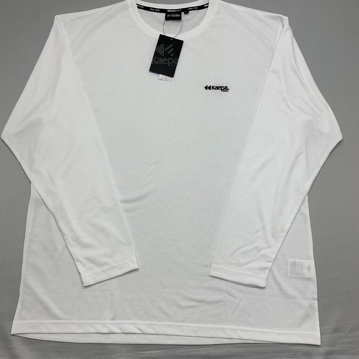 【送料無料】【新品】Kaepa メンズ長袖Tシャツ (吸水速乾 UVカット） 　3L　 ホワイト★2504