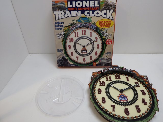 LIONELライオネル 100周年記念鉄道クロック CENTENNIAL 掛け時計 メロディー時計★TRAIN CLOCK/電車/時計のみ可動/ジャンク品/現状