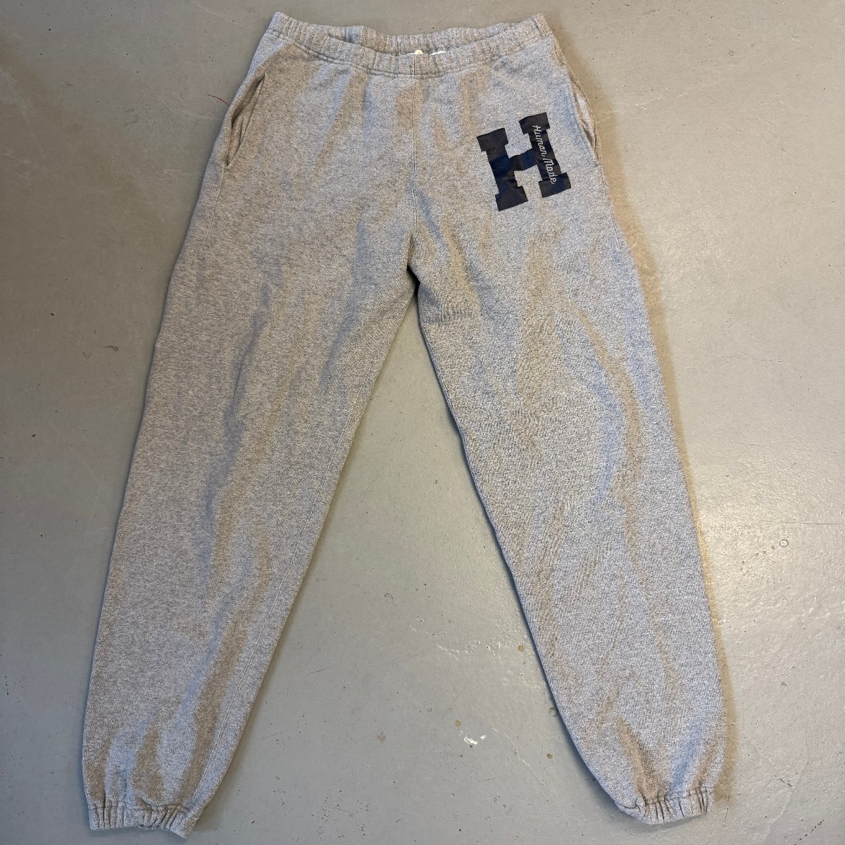 ☆HUMAN MADE ヒューマンメイド☆Hロゴ コットン 裏起毛 スウェット パンツ リブ Cotton fleece sweatpants with ribbed lining