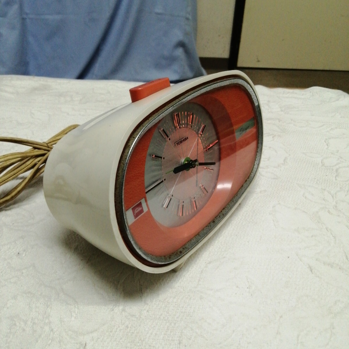 東芝電気時計 東芝 TOSHIBA 目覚まし時計 アラーム 置時計 TCM-613 昭和レトロ 当時物 アンティーク　60Hz　動作確認OK　送料600円可能
