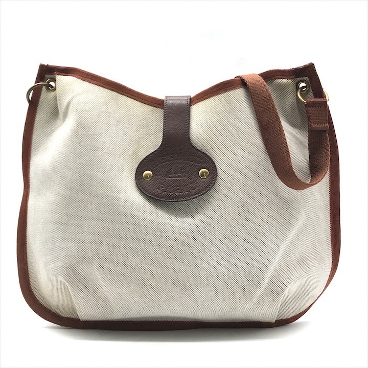 HERMES エルメス キャンバス サコ ロデオ トワルアッシュ エプソン ショルダー バッグ ブラウン レディース ブランド 鞄 k5463