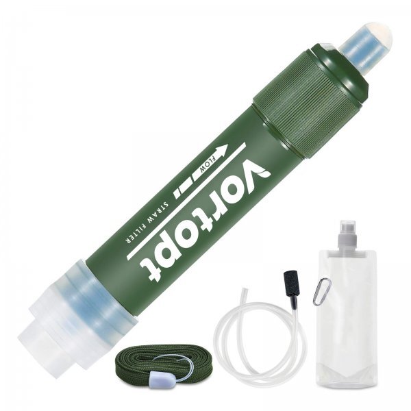 携帯浄水器 軽量 ポータブル浄水器 【SGS・CE認証済】中空糸膜+抗菌カーボン アウトドア 災害対策 登山 キャンプ用 BPAフリー 長寿命