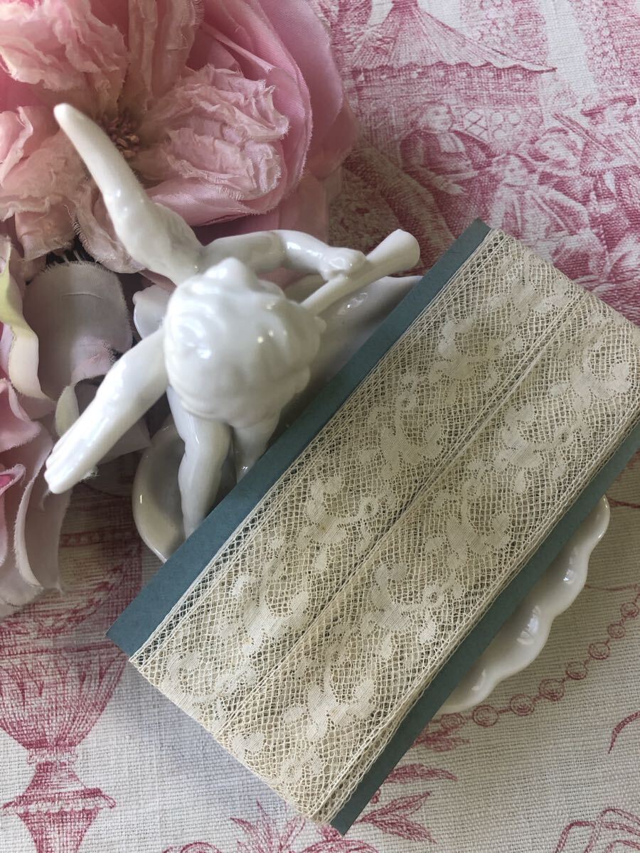 フランスアンティーク豪華！美しいチュール系刺繍レース！2.4cmx350cm 未使用　上品　ドールに　ロマンティック　ハンドメイド　リメイク