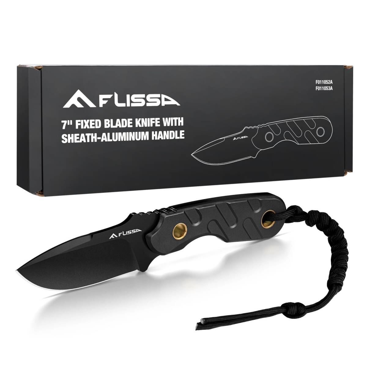  FLISSA シースナイフ アウトドアナイフ D2鋼ブレード フルタング構造 アルミ製ハンドル サバイバル