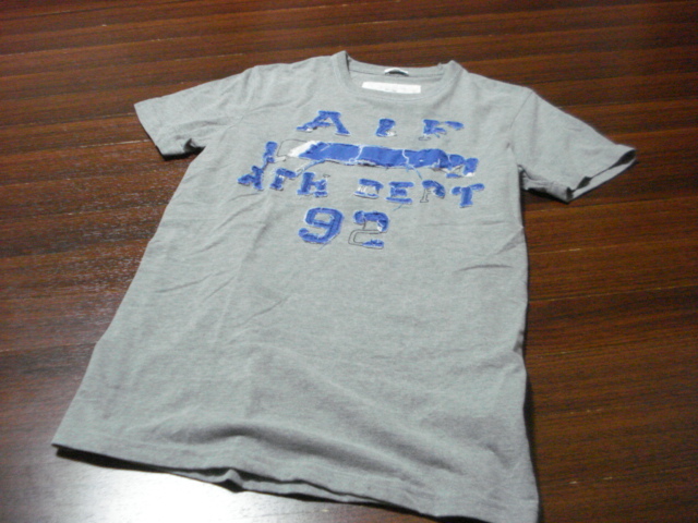 アバクロンビー＆フィッチ半袖ロゴTシャツ/メンズ/M/グレー/A＆F