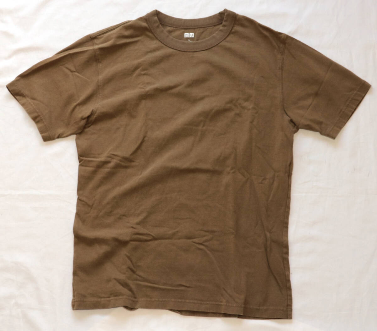 ユニクロ UNIQLO U クルーネックTシャツ ブラウン Lサイズ