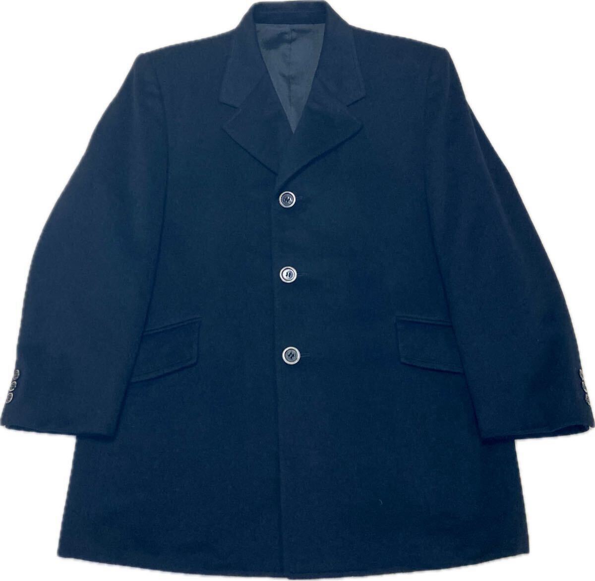 未使用★TAILOR OSHIOビスポーク♂ピュアカシミヤシングルロングジャケットコート★黒