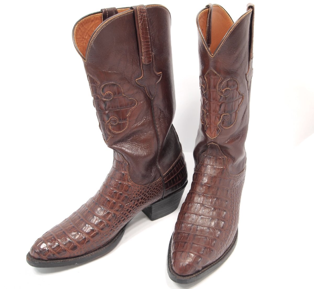 2343　美品　ルケーシ 　ルケーシー　Lucchese　ウエスタンブーツ 　クロコダイル 　アリゲーター　サイズ81/2　D