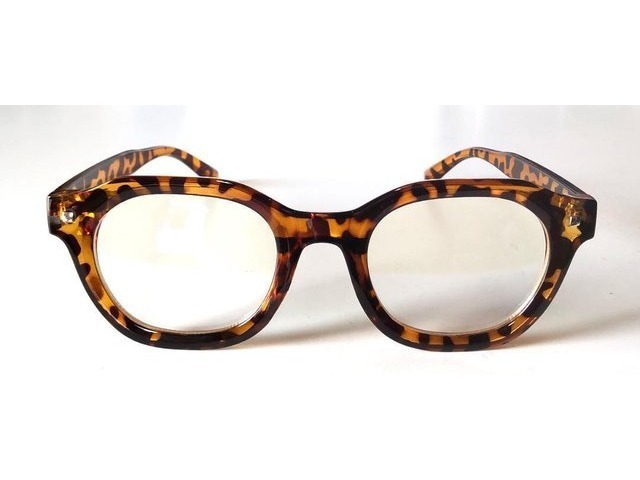 クラウンパント 太ぶち べっ甲柄×クリア ブラウン 伊達メガネ サングラス 02