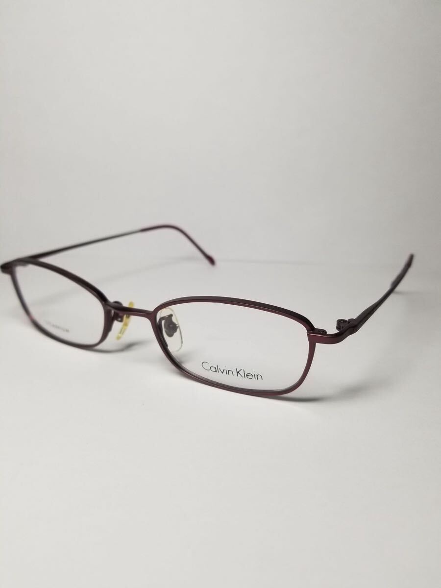 未使用 眼鏡 メガネフレーム Calvin Klein 3534T-49 81 フルリム チタンフレーム 国産 FRAME JAPAN 49口19-140 若干鼻パッド変色有 DB-2