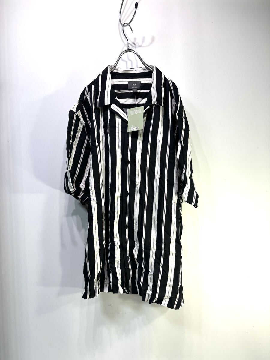 H&M エイチアンドエム ストライプ 半袖 シャツ 新品