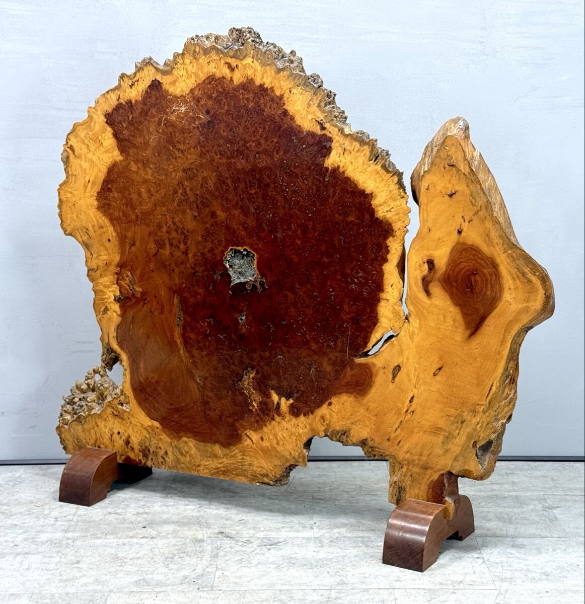 板厚3.5cm■花梨 かりん 衝立 ついたて 玉杢 葡萄杢 縮れ杢 瘤 コブ 一枚板 総無垢 パーテーション■兵庫県姫路市から A25-222