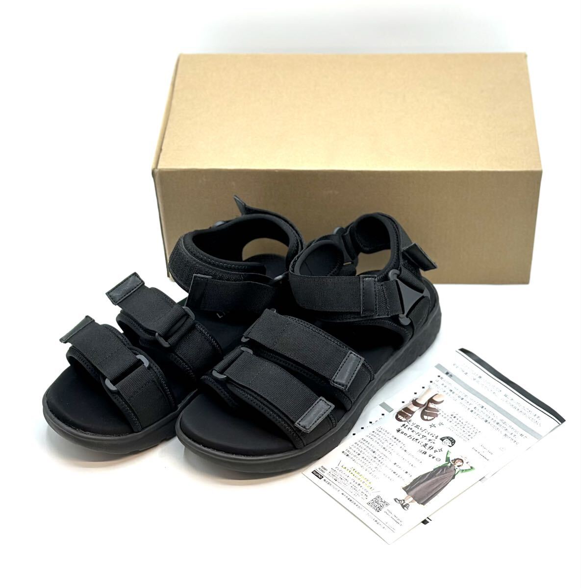 未使用■フェリシモ スポーティーサンダル SP-28 Mサイズ ブラック 佐藤栞里 リブインコンフォート コラボ■兵庫県姫路市から L2 25-3467