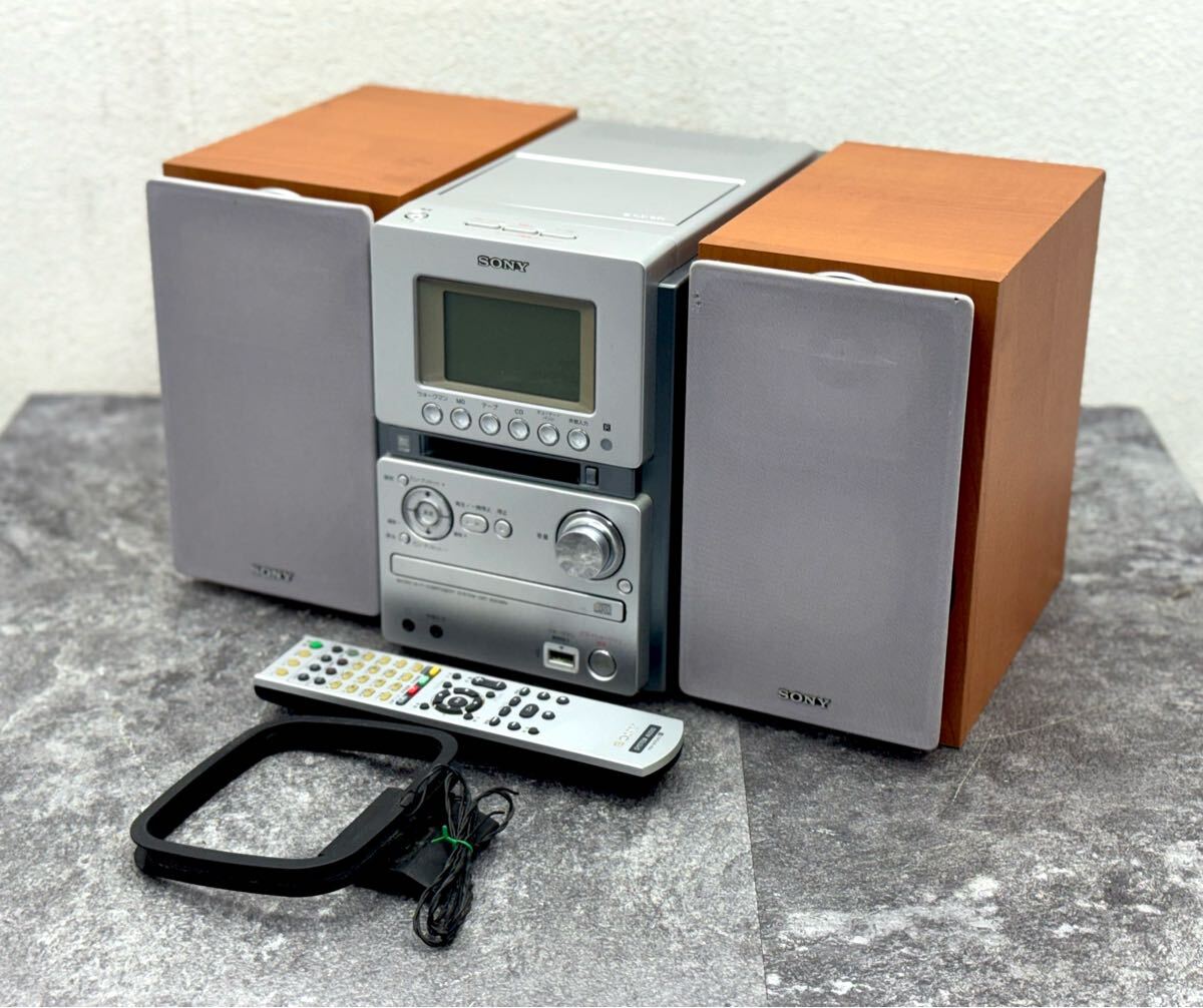 動作品■SONY ソニー HCD-M35WM/SS-CM35 CD MD カセット システムコンポ AM FM ラジオ コンポ プレイヤー■兵庫県姫路市から p 25-3566