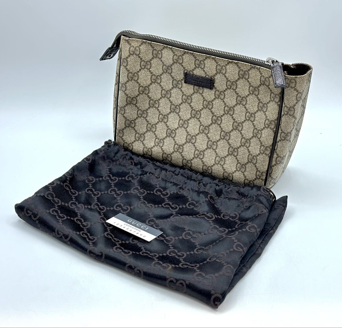 GUCCI グッチ GG柄 ポーチ PCV セカンドバッグ クラッチバッグ ブラウン系 ■兵庫県姫路市から T3 25-3542