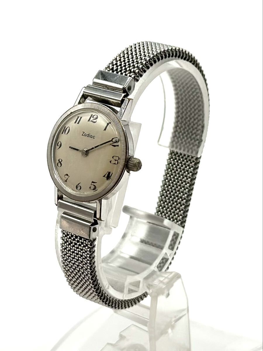 動作品■Zodiac ゾディアック 手巻き時計 手巻 ELMITEX エルミテックス メッシュベルト ２針腕時計 時計■兵庫県姫路市から 25-3486