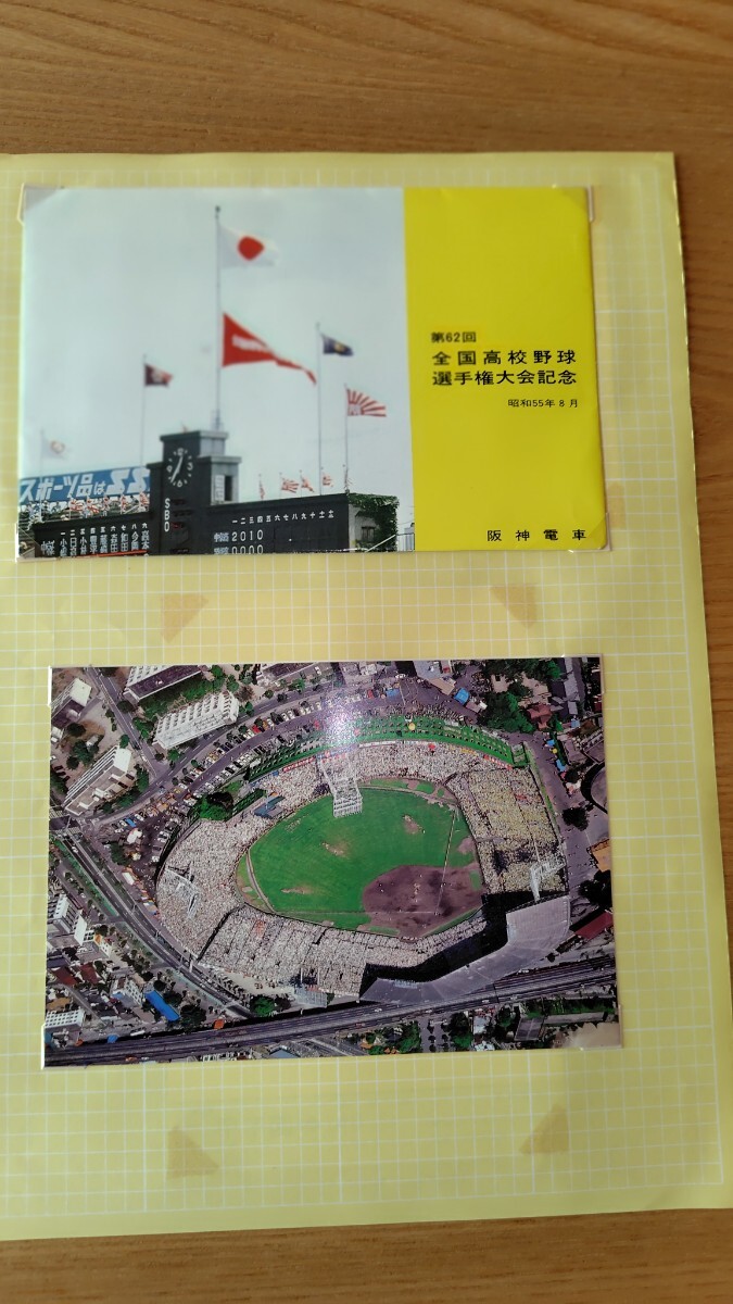 阪神電鉄　全国高校野球選手権大会　記念乗車券　記念切符　はがき型　昭和55年