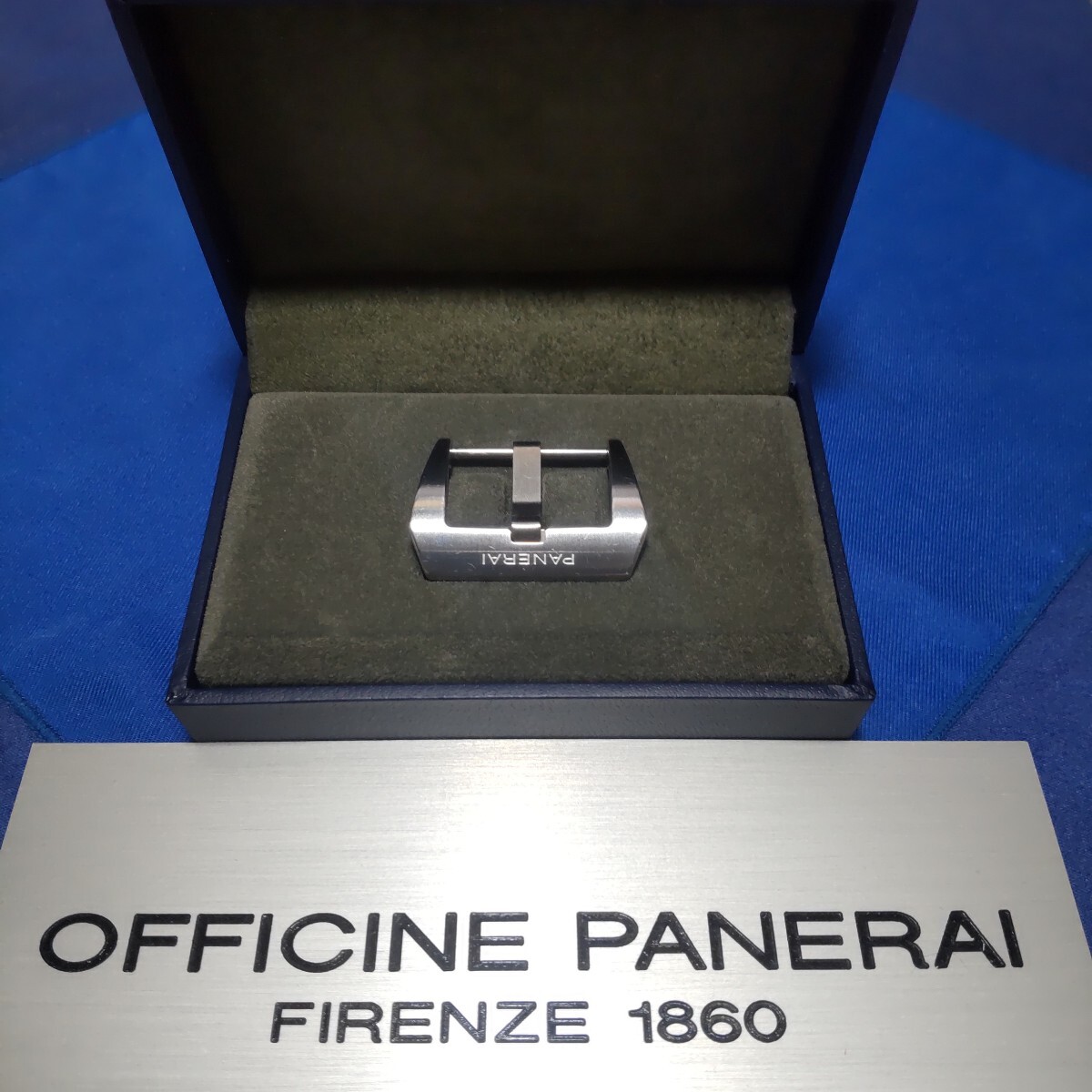 PANERAI 正規 PAV00627 純正 台形 サテンスティール 22mm SS 尾錠 BA ピン アルディロン バックル パネライ おまけ 専用 箱 美品 送料込み