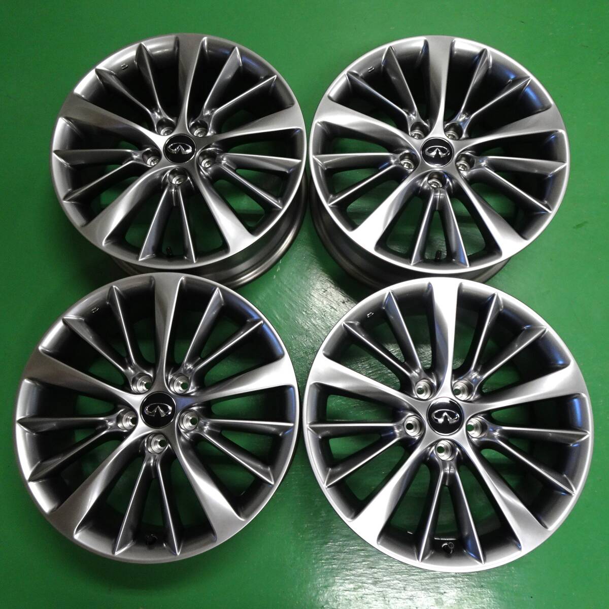 ★ 送料2400円～ 新車外し 日産 V37 スカイライン 純正 18インチ アルミホイール ４本セット 送料安い ENKEI製