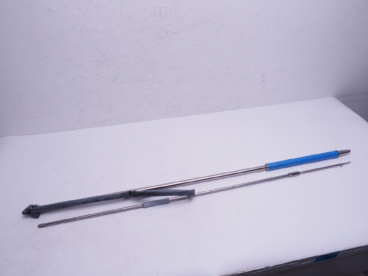 新品 土佐手モリ 旭印 1本モリ先 全長:160㎝ ステンレス 楠本鉄工製（高知）ヤス スピアフィッシング [TK-81Y]（50411）
