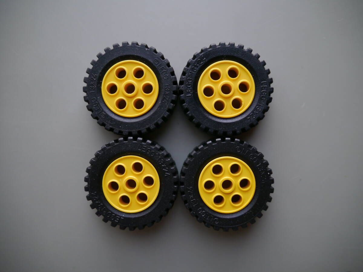 【中古】レゴ・モデルチーム[LEGO MODEL TEAM] ホイール&トラックタイヤ4個セット(黄色) [2695&2696(2695c01)] オールドレゴ ヴィンテージ