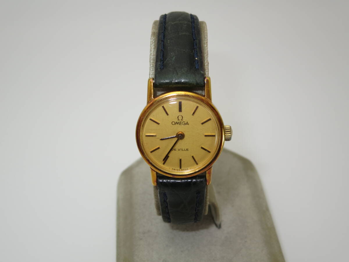 ☆ 稼働確認(＊動作確認) ジャンク品扱 現状渡 返品不可 腕時計 オメガ デビル GP レディース 手巻 中古品 社外ベルト