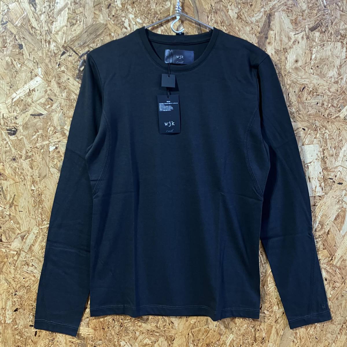 wjk クルーネック 長袖 Tシャツ S チャコール 吸汗 速乾