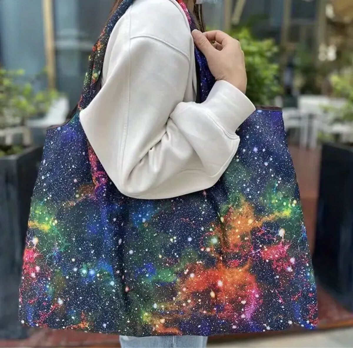 ■新品■エコバッグ【銀河】　大容量　コンパクト　簡単　　かわいい　キレイ　便利　ショッピングバッグ